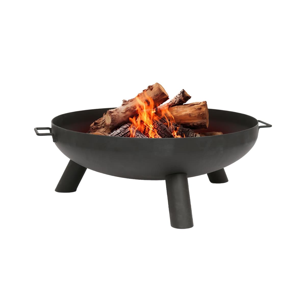 Hammer & Tongs 68cm Iron Fire Pit - Medium Outdoor Round Garden Fire Bowl Brazier Garden Patio Heater Stove for Wood Logs, Charcoal Burning, BBQ, Camping Firepit