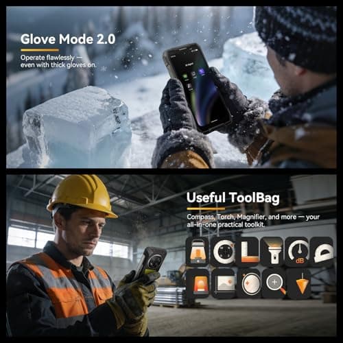 Blackview Rock 2 Pro 5G Rugged Phone Android 16, 15000mAh/33W Dual 400LM Camping Light, 32GB+256GB/2TB Rugged Smartphone Unlocked Gemini AI, 16MP+13MP 6.78" 2.4K 120Hz Glove Mode/NFC — view 6