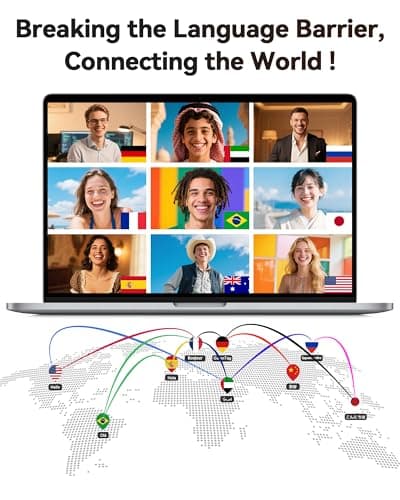 Translation Earbuds Real Time 164 Languages AI Translator Ear Buds 90H Playtime Bluetooth Translating Earbuds with LED Display AI Headphones Audifonos Traductores for Travel Business Learning Black — view 2