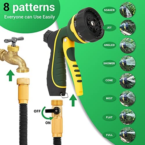 Ngreen Expandable Garden Hose 100ft - Lightweight Retractable Water Hose with Durable Latex Core and Rust-Resistant 3/4 Inch Brass Fittings for Easy Handling and Storage in Canadian Gardens — view 4