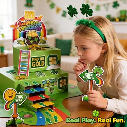 LEKSON St. Patrick’s Day Leprechaun Trap Kit with Coin Drop Slot, Interactive Leprechaun Trap Box for Kids, How to Catch a Leprechaun Craft, Tabletop Holiday Decoration — view 4