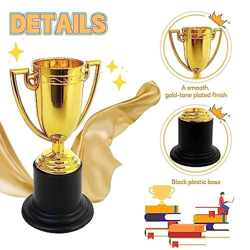 Gaicabi 24 Pack Mini Trophy for Kids Awards for Party Favors,Rewards,Sports,Competitions — view 4