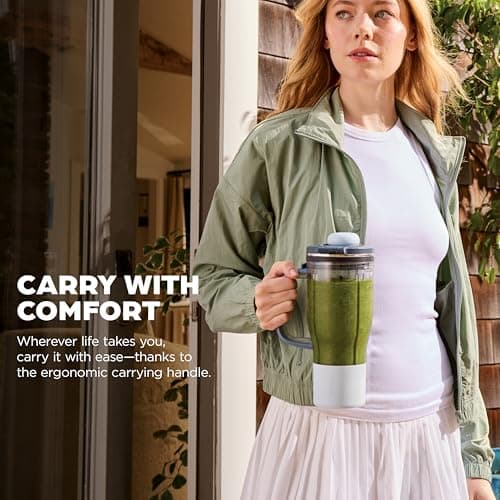 Ninja BlendBOSS | Personal Smoothie Tumbler | 26oz Travel Tumbler w/Leakproof Lid, Detachable Straw & Integrated Chug Spout | Dishwasher Safe & BPA Free | Cyberspace | XSKDB326SLCY