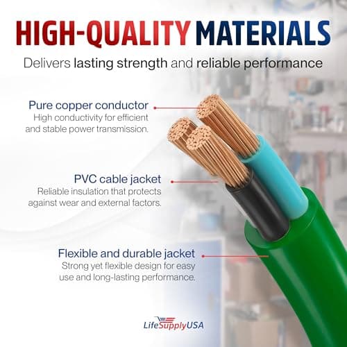 100ft Outdoor/Indoor Extension Cord 14/3 Gauge Heavy Duty 3 Prong SJTW, Waterproof, Flexible Cold-Resistant Long Power Cord,13A 125V 1625W, Green by LifeSupplyUSA — view 3