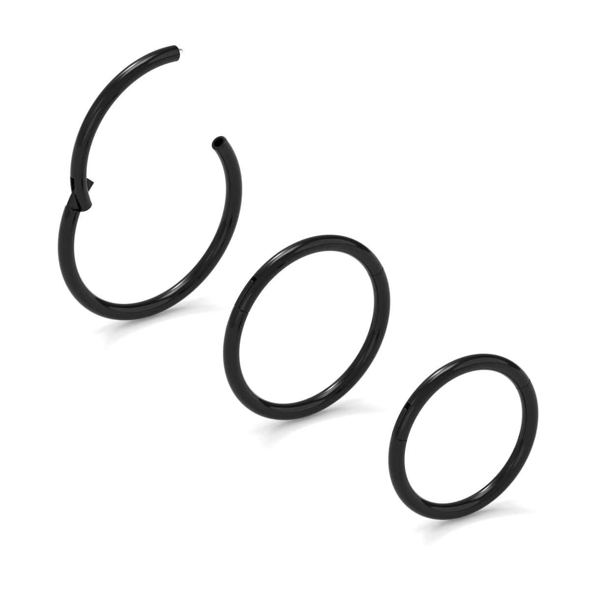 NewkeepsR 6G/8G/10G/12G/14G/16G/18G/20G Steel Nose Ring Hoop Piercing,Septum Lip Helix Cartilage Rook Body Jewellery,Diameter From 5mm to 14mm, Gold-Rose Gold-Silver tone-Black — view 29
