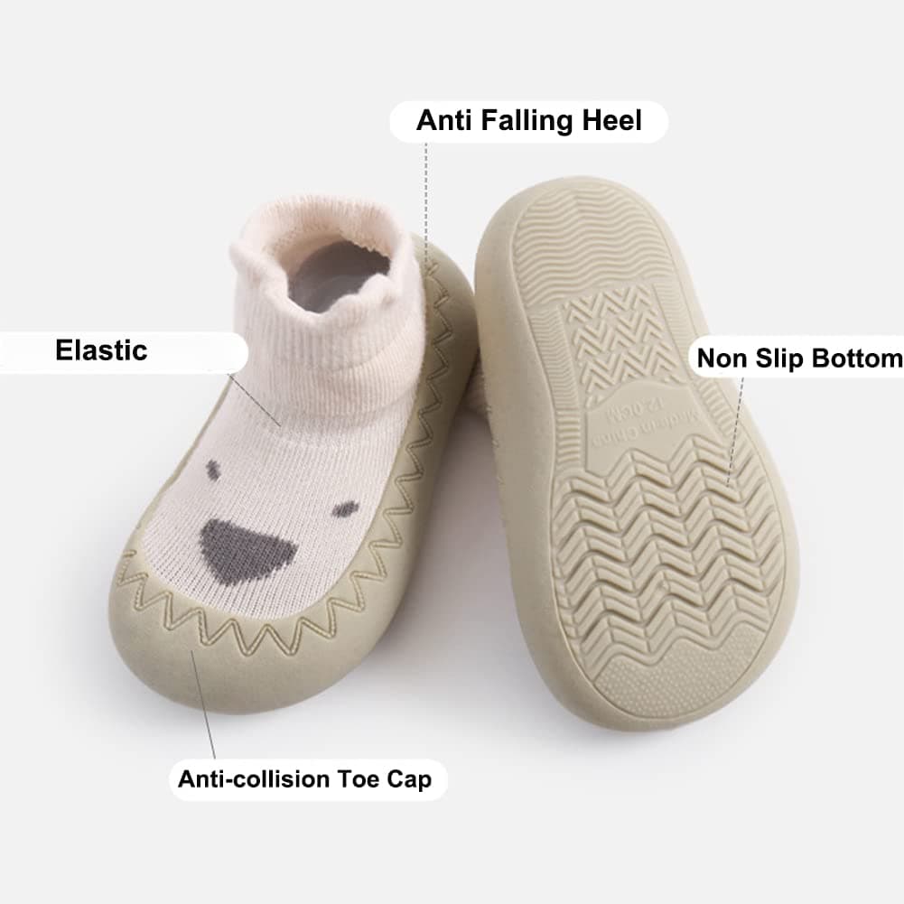 Toddler Sock Shoes Cute Baby First Walking Shoes Soft Sole with Grips for Boys Girls — view 5