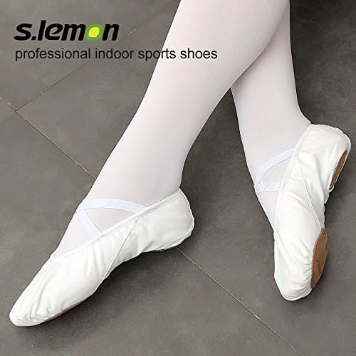 s.lemon Stretch Ballet Shoe,Girls Women Split Sole Elastic Dance Slippers Ballet Shoes TLB White 36 — view 6