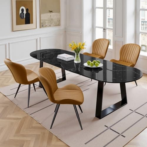 Daluvenix Dining Chairs Set of 2,Modern Fabric Dining Chairs Featuring Ergonomic Backrests, Thickly Padded Cushions, and Sturdy Metal Legs, Suitable for Kitchen, Living Room,and Bedroom,Brown — view 5