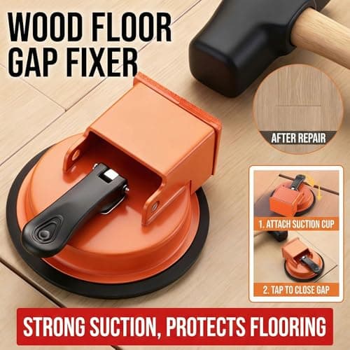 HUBAI Floor Gap Fixer Tool, Heavy Duty Laminate Floor Suction Cup Repair Tool, for Laminate, Wood, Tile, Vinyl Floor Gap Repair Tool - Durable, Compact, & Efficient Flooring Tools (Orange) — view 5