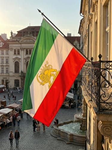 Iran Flag with Lion and Sun 3 X 5 Ft, Iranian Flag Persian Flag for Garden and Outdoor Decoration, Polyester (A) — view 4