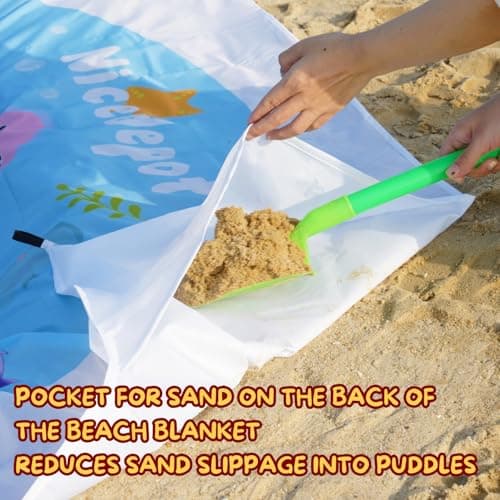 Pink Waterproof Beach Baby Pool Kiddie Pool for Toddlers Beach Blanket Paddling Pool-Beach Toys for Infant Kids Boys and Girls — view 3