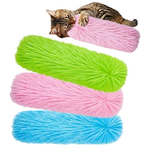 WOUSEDO Cat Toys Pillows 3 Pack, Interactive Kicker Toy with Catnip
