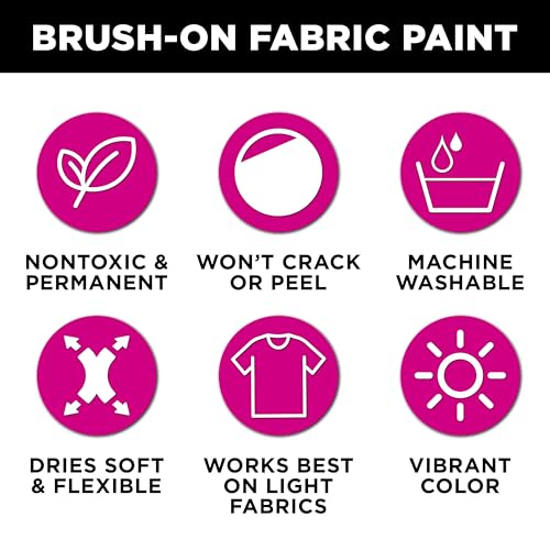 Tulip Brush-On Fabric Paint, Create Permanent Designs, Great for Fashion and Decor Crafts, Black, 4 oz — view 2