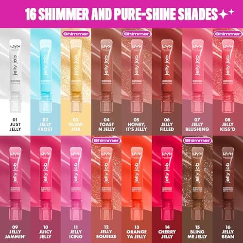 NYX PROFESSIONAL MAKEUP Jelly Job Lip Gloss, Lip Tint Gloss with Full-Bodied, Smoothing, and Hyper-Glossy Shine - Bring Me Jelly (Bronze Shimmer) — view 5