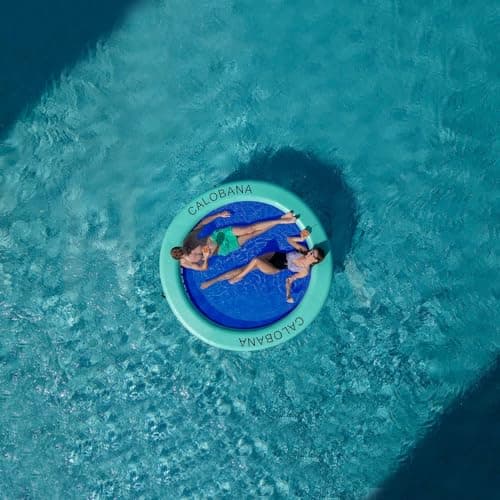 CALOBANA 8' x 8' Heavy Duty Floating Hammock for Multi Person Party Lake Floating Island with Mesh Water Rafts for Lake Tanning Pool Lounger Float for Adults Round Float Mat — view 2
