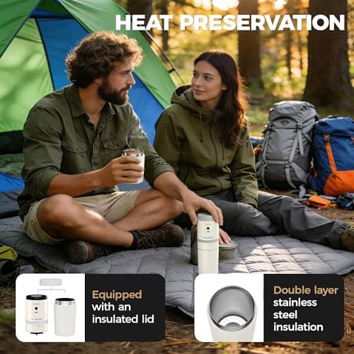 HAUSHOF Portable Coffee Grinder, Camping Coffee Makers, Portable Burr Coffee Grinder and Brewing Kit, Rechargeable, Personal Cordless Coffee Maker for Car, Camping, for Home Use — view 4