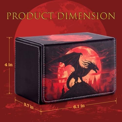 ULTRGEE Card Deck Box compatible with MTG - Holds 220+ Single Sleeved Cards, Trading Card Storage Box fits TCG/PTCG/YGO, Sport Cards Deck Case with 2 Dividers - Bloodmoon Drake — view 2