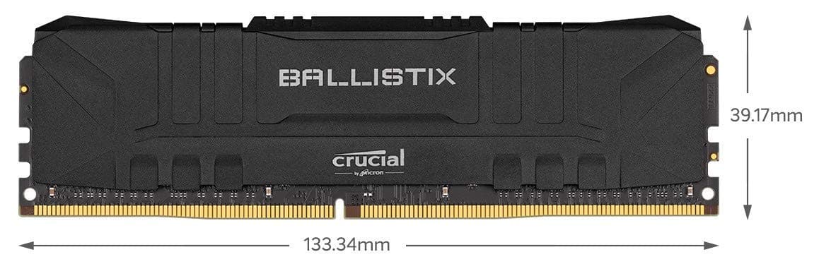 Crucial Ballistix BL2K8G32C16U4B 3200 MHz, DDR4, DRAM, Desktop Gaming Memory Kit, 16GB (8GB x2), CL16, Black — view 2