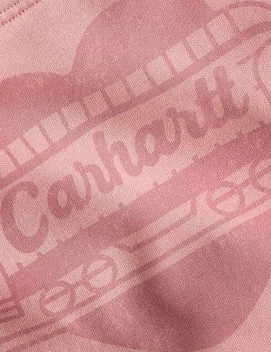 Carhartt Women's Oversized-fit Midweight Hooded Heart Graphic Sweatshirt, Rose Tint, X-Large — view 5