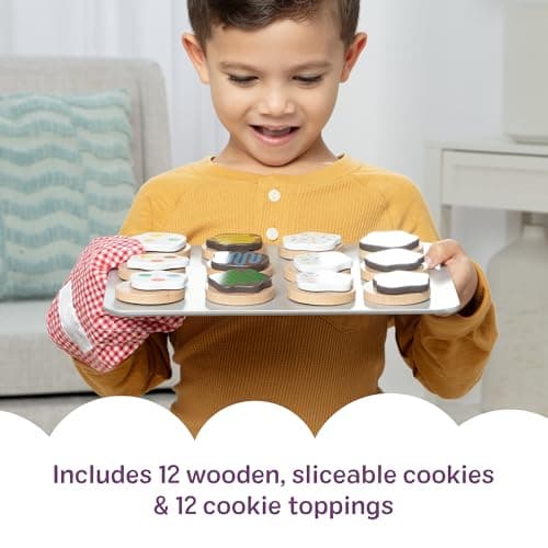 Melissa & Doug Slice & Bake Cookie Set with Wooden Play Food, Colorful Toppings & Play Kitchen Accessories, Preschool Learning Toys for Girls & Boys 3+ — view 3