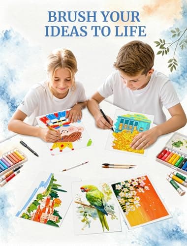 30 Sheets Watercolor Paper 8.5 x 11, Cold Press Watercolor Paper Bulk, 110 LB/230 GSM Water Color Paper Pad 8.5 x 11, Watercolor Supplies for Kids Adults, Paint Paper for Sketching, Acrylic, Gouache — view 8