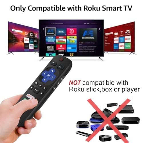Gotellx 2 Pack Replacement Remote Controls for Roku TV, Compatible with TCL/Hisense/Sharp/Philips/Onn/Element Roku TV (Not for Roku Stick,Box or Speaker)