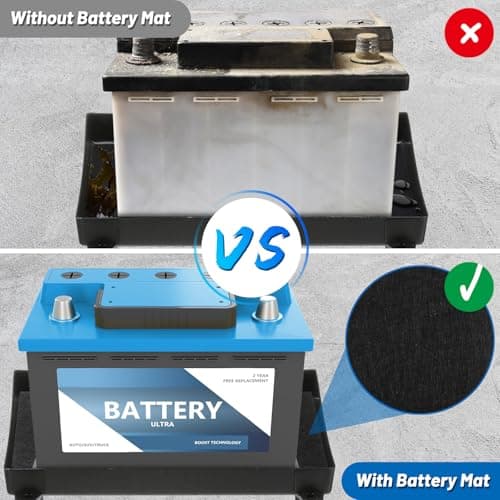 3 Pcs Battery Protector Mat, 8 X 12 Inches Battery Acid Absorber Mat, Anti Shock and Corrosion Mat for Battery, Anti Vibration Pads for Rvs, Cars, Boats and Trucks (3) — view 2