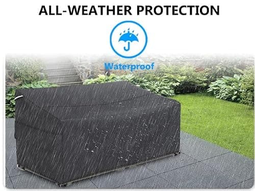 Gasadar Patio Sofa Cover waterproof for 3-Seater Outdoor Sofa Loveseat and Furnitures,Heavy Duty Outdoor Couch Covers , Anti UV and Dustproof, 79" L×38" D×35" H, Black — view 7