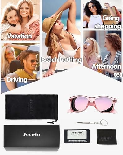 Joopin Square All Pink Sunglasses Retro Designer Oversized Sun Glasses Polarized UV Protection Fashion Shades for Women Men — view 5