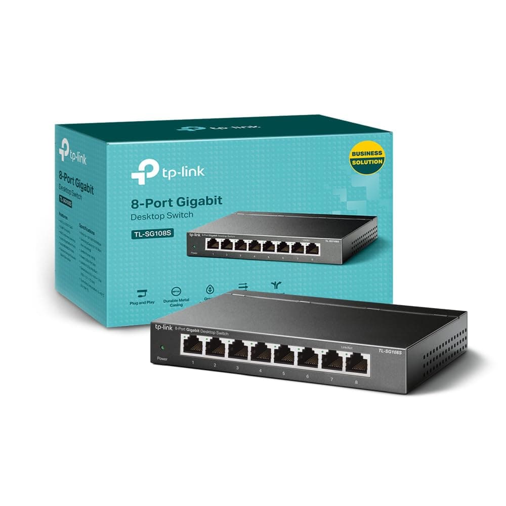 TP-Link TL-SF1008D 8-Port 10/100 Mbps Desktop Ethernet Switch/Hub, Ethernet Splitter, Plug & Play, no configuration required , White — view 6