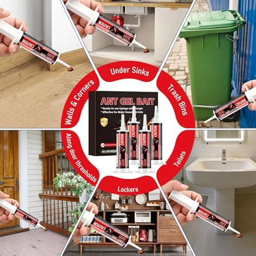 4 Tubes Ant Gel Bait, Indoor and Outdoor Use, Keeps Most Major Ant Species Away, Pets & Kids Safe — view 5