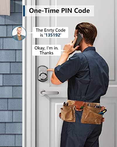 TEEHO TE001 Keyless Entry Door Lock with Keypad - Smart Deadbolt Lock for Front Door with 2 Keys - Auto Lock - Easy Installation - Satin Nickel — view 3