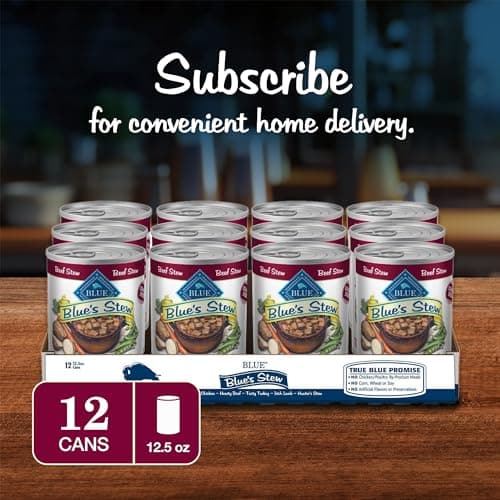 Blue Buffalo Blue’s Stew Hearty Beef Stew, Natural Grain Free Wet Dog Food with Real Beef, Peas, Carrots, & Potatoes in Thick Savory Gravy, Natural Ingredients, 12.5-oz Cans (12 Count) — view 10