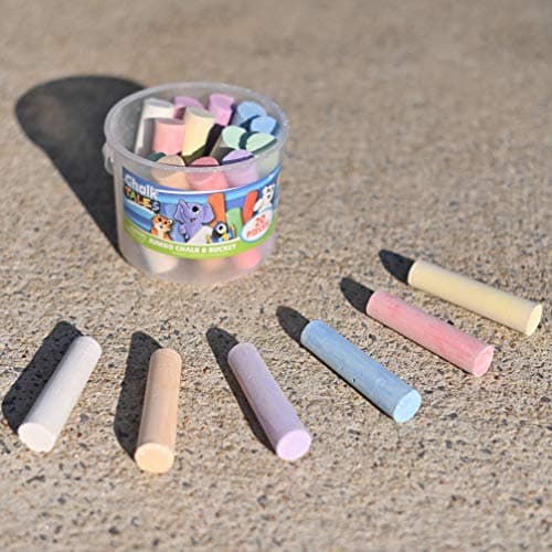 Sunny Days Entertainment Sidewalk Chalk Set for Kids with Storage, Washable, Jumbo Colored Chalk for Outdoor Play and Chalkboard Art - Ages 3+ (20 Pieces, Multicolor) — view 2