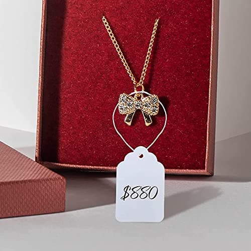 1100 pcs Marking Price Tags White Smooth Surface Labels Hanging String Display Tags for Pricing Gift Jewelry Clothing Yard Sale Products Shoes Teabags DIY Crafts — view 3