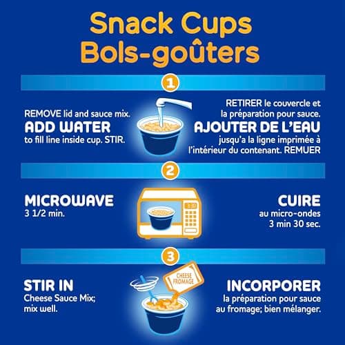 Kraft Dinner Original and Three Cheese Macaroni & Cheese Snack Cups Variety Pack, 58g (Pack of 12) — view 4