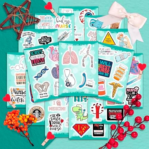 100Pcs Funny Nurse Stickers, Funny Nurse Gifts, Nursing Stickers, Medical Decals for Computer, Cups, Planner Laptop Decals, Gifts for Women & Men — view 5
