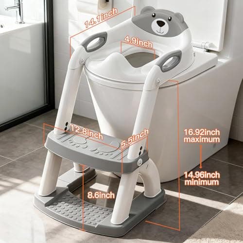 SKYROKU Potty Training Toilet, 2-in-1 Anti-Slip Seat with Step Stool — view 3