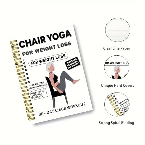 30-Day Chair Yoga Weight Loss Guide – 15-Minute Daily Routine with Illustrated Poses & Progress Tracker for Seniors & Beginners, Spiral-Bound Home Fitness Plan — view 5