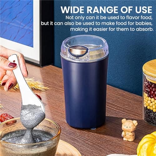 Coffee Grinder for Kitchen, 200W Powerful Electric Spice Herb Grinder Dry Comes with Removable Stainless Steel Blades, Large Capacity Suitable for Grinding Spices, Herbs, Coffee Beans, Grains, Nuts — view 6