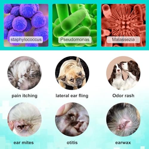 NenMaoKeNu Ear Mite for Dogs & Cats, Pet Ear Infection Treatment Solution for Dog Yeast Infection, Ear Infection Treatment Drops, to Relieve Itchiness, Sooths Ears - 0.75 Fl Oz — view 2