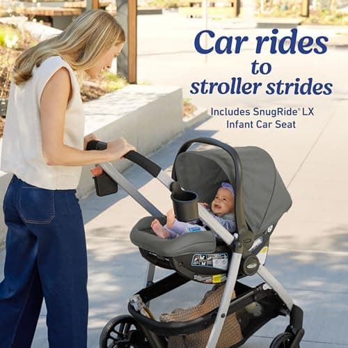 Graco Modes Pramette Travel System, Car Seat and Stroller Combo, Includes SnugRide LX Infant Car Seat and Baby Stroller, 3 Modes: Car Seat Carrier, Pramette, Toddler Stroller, Ellington — view 5