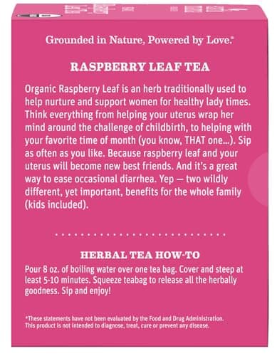 Earth Mama Organic Red Raspberry Leaf Tea | Labor Prep & Menstrual Support Herbal Tea, Pregnancy & Postpartum Care Recovery | 32 Teabags | Caffeine Free & Non-GMO — view 8