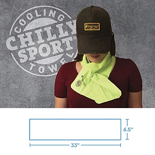 FROGG TOGGS Chilly Sport Cooling Neck Wrap & Head Band, Hivis Green, 33 x 6 1/2 — view 4