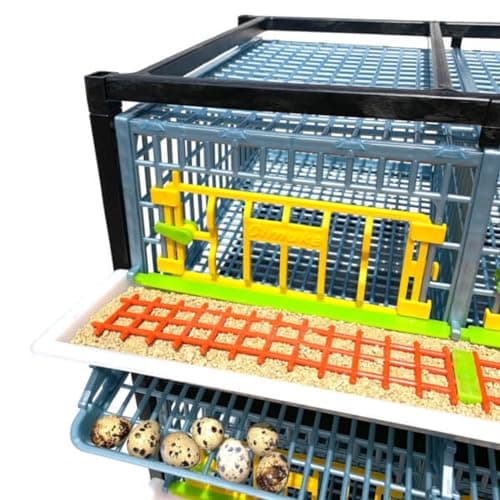 Quail Breeding Cage Indoor: 5 Layer Stackable Quail Coop, Easy Clean, Rust-Free, Easy Egg Collection (2024 Upgrades: Longer Waste Trays, Removable Middle Walls) Cimuka (Traditional) — view 5