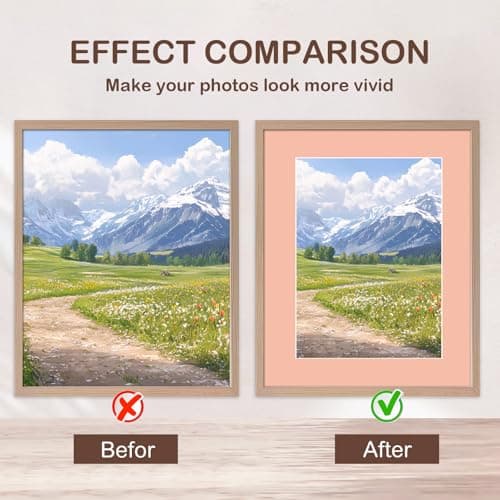 15 Pack 8.5x11 Picture Mats, Mixed Colors Frame Mattes for 6x8 Pictures Photo Frame Mat Core Bevel Cut Mat Board Show Kit for Photos, Prints, Artworks — view 2