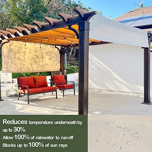 Alion Home Waterproof Pergola Cover - Universal Replacement Canopy for Pergola (15' x 6.5', Beige) — view 2