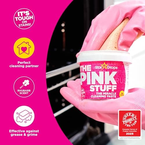 Stardrops The Pink Stuff Cleaning Paste 500g, Multi Purpose Cleaner for Kitchen, Bathroom, Tiles, Glass, Shower, Oven, Sink, Stainless Steel, Removes Grease, Grime & Stains — view 4