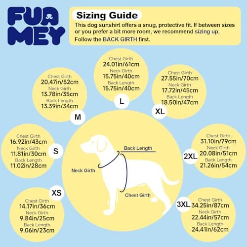 FUAMEY SPF 50+ Dog Sun Protection Onesie in Hot Weather for Medium Dogs