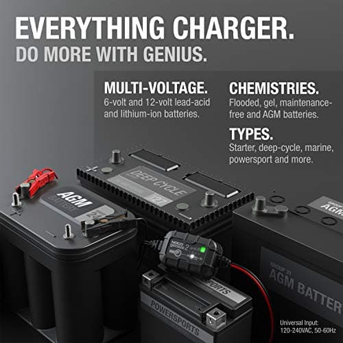 NOCO GENIUS2: 2A 6V/12V Smart Battery Charger – Automatic Maintainer, Trickle Charger & Desulfator with Overcharge Protection & Temperature Compensation – for Lead-Acid & Lithium Batteries — view 4